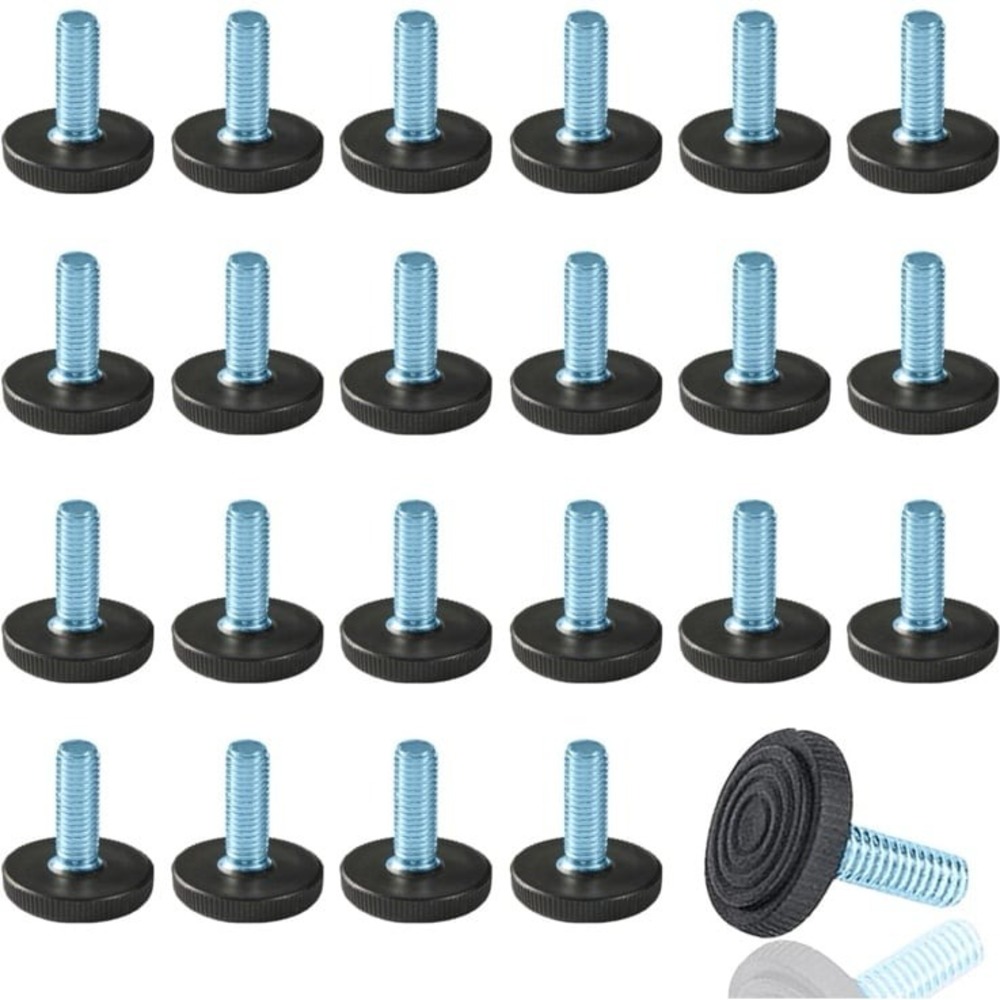 WAFJAMF 24 PCS M6 Thread Adjustable Furniture Levelers Screw in Threaded, Adjust